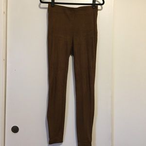 Zara faux-suede brown leggings size Small